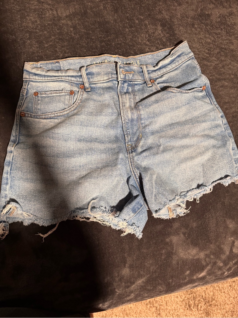 American Eagle Light Blue Distressed Denim Shorts - Women's